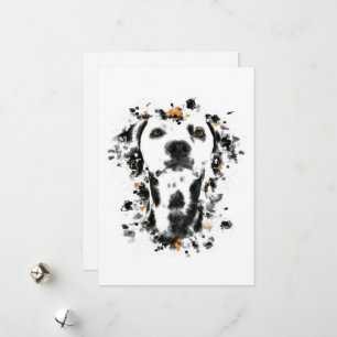 Art Dalmatian Watercolor, Cute Dalmatian Dog Face Holiday Card