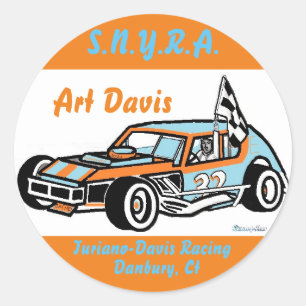 Art Davis Ted Turiano S.N.Y.R.A. Danbury Racearena Classic Round Sticker