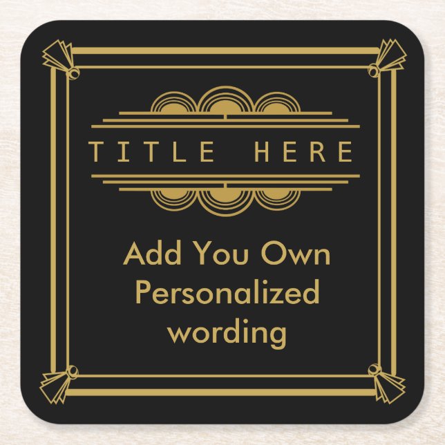 Art Deco 1920 style personalised coaster (Front)