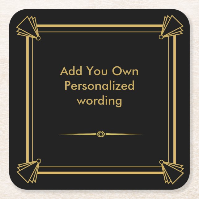 Art Deco 1920 style personalised coaster (Front)