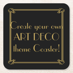 Art Deco 1920 style personalised coaster