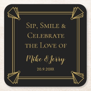 Art Deco 1920 style personalised coaster