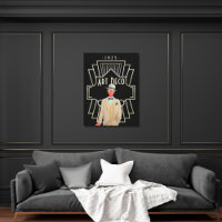Art Deco 1920s Dapper Gent Gold Frame Black