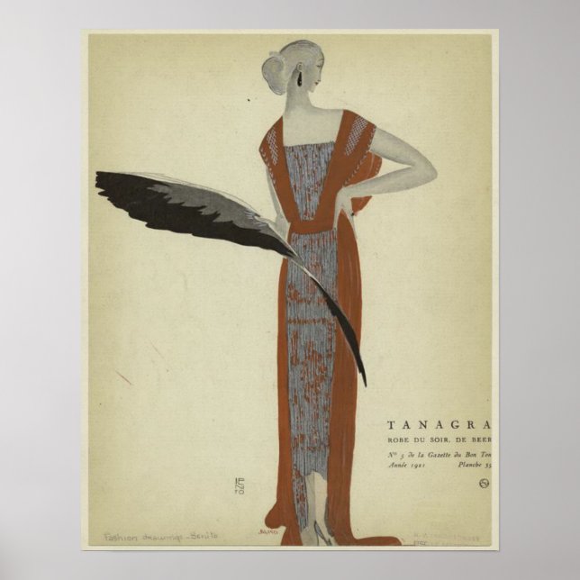 Art Deco 1920s Fashions ~ Rose du Soir Poster (Front)