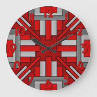 Art Deco 1920's Geometric Red-Gray