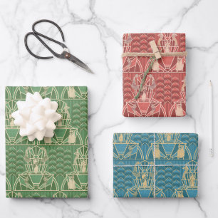 Art Deco 1920's Ladies Fashion Wrapping Paper Sheet