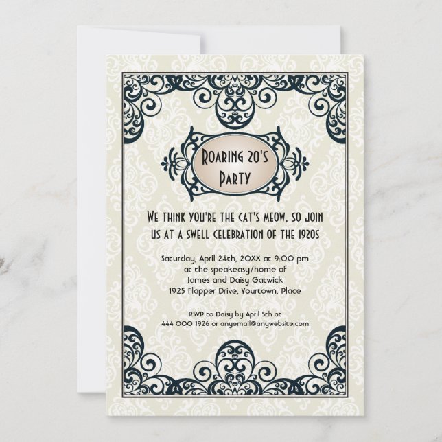 Art Deco 1920s Party Invitation (Front)