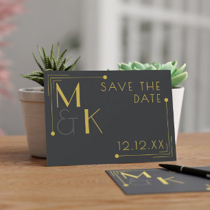 Art Deco 1920s Wedding Elegant Black Save The Date