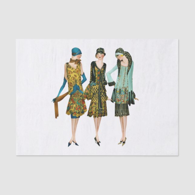 Art Deco 1920's Women Out on the Town Tissue Paper (Front)