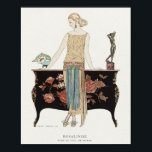 Art Deco 1922 Barbier Fashion Illustration Poster<br><div class="desc">Rosalinde: Robe du soir (1922) fashion illustration in high resolution by George Barbier. Original from The Rijksmuseum. Digitally enhanced</div>