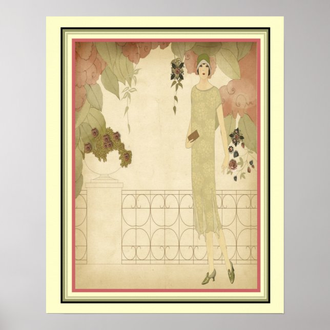 Art Deco 1922 Fashion Illustration 16x20 Poster (Front)