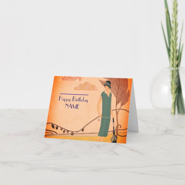 Art Deco 1930s Birthday Card (Front)