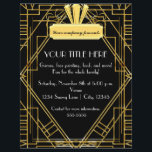 Art Deco 20's Black Gold Glam Event Flyer Poster<br><div class="desc">Art Deco 20's Black Gold Glam Event Flyer Poster. Customise the front and the back of this with text.</div>