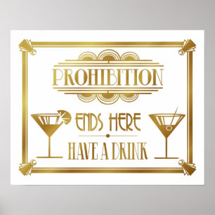 Art Deco 20's style "Cocktail Bar sign GOLD