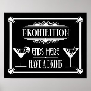 Art Deco 20's style "Cocktail Bar sign WHITE