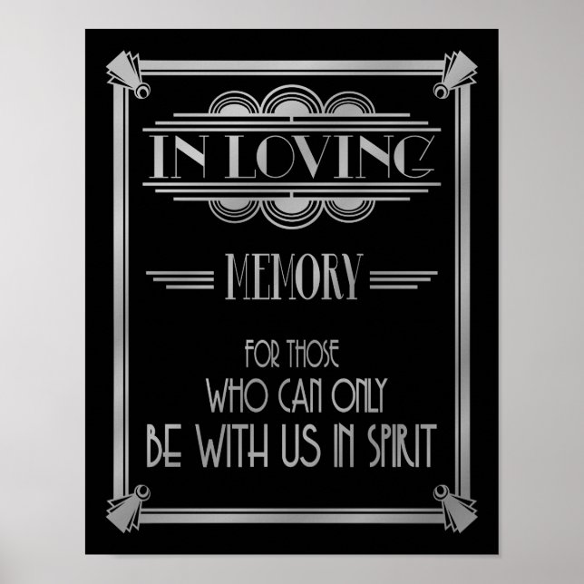 Art Deco 20's style "IN LOVING MEMORY Poster (Front)