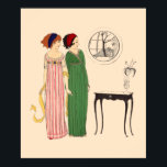 Art Deco 2 Paul Poiret Dresses by Paul Iribe Poster<br><div class="desc">This is a digitally enhanced print of a vintage 1908 Paul Iribe Art Deco fashion illustration of two Paul Poiret dresses. You can customise the background colour.</div>