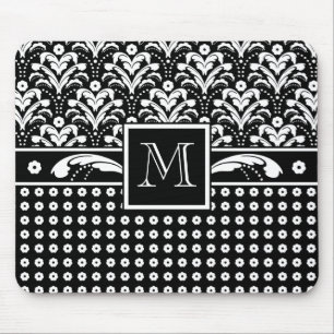 Art Deco 30s Formal Elegance Floral Damask Mouse Mat