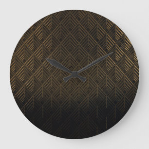 Art Deco 3D Illustration Background Large Clock