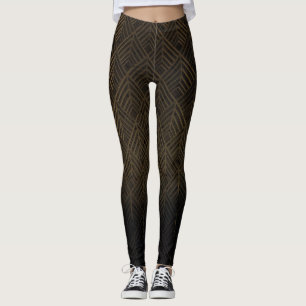 Art Deco 3D Illustration Background Leggings