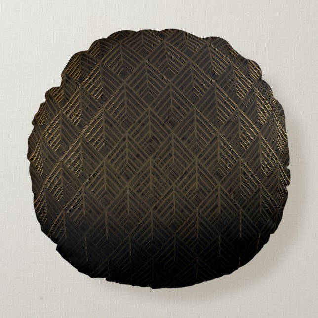 Art Deco 3D Illustration Background Round Cushion (Front)