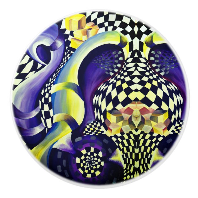 Art Deco - Abstract Diffusion Ceramic Knob (Front)