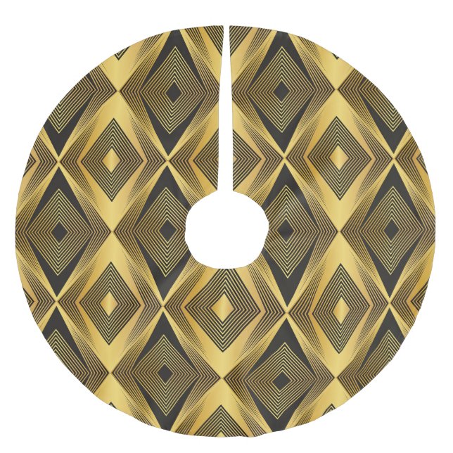Art Deco: Abstract Geometric Background Brushed Polyester Tree Skirt (Front)