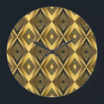 Art Deco: Abstract Geometric Background Large Clock<br><div class="desc">Abstract geometric background.Art Deco. Dive into abstract geometric beauty with an Art Deco touch. Immerse yourself in an abstract geometric wonderland – an Art Deco symphony of lines and shapes that dances with modern allure. pattern, background, abstract, texture, illustration, white, line, blue, geometric, colourful, modern, triangle, shape, futuristic, decoration, polygon,...</div>