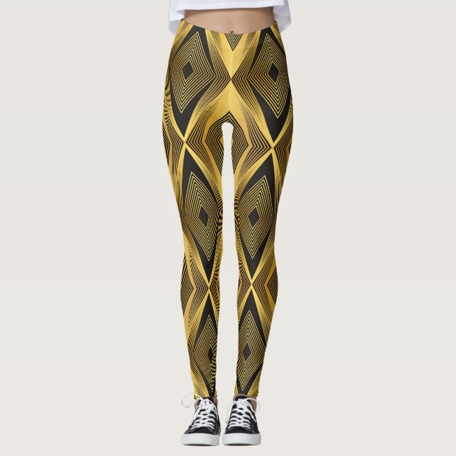 Art Deco: Abstract Geometric Background Leggings (Front)