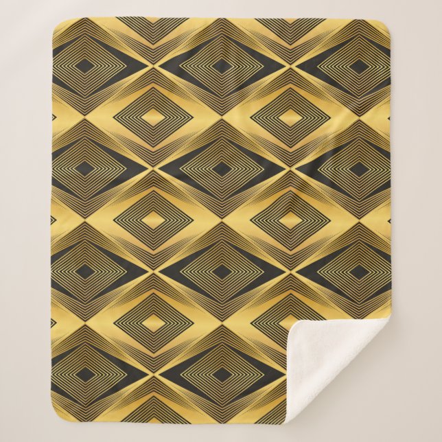 Art Deco: Abstract Geometric Background Sherpa Blanket (Front)