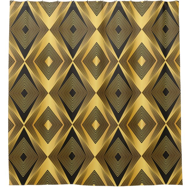 Art Deco: Abstract Geometric Background Shower Curtain (Front)
