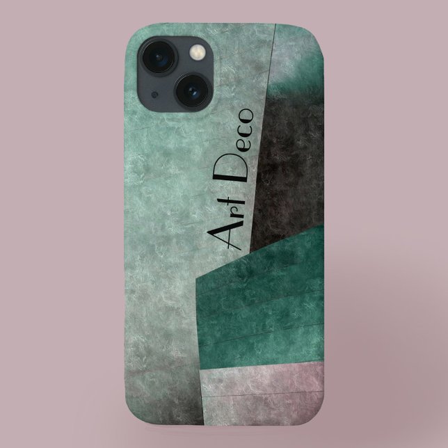Art Deco Abstract in Emerald Green and Mauve  (Creator Uploaded)