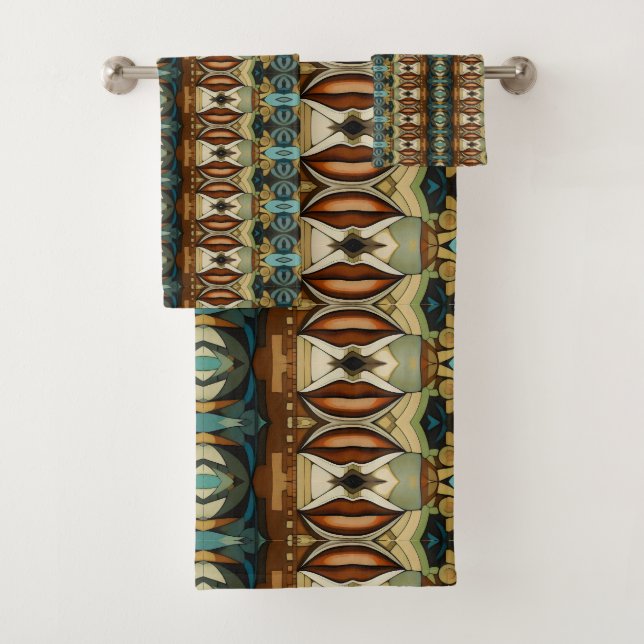 Art Deco Abstract kisses Bath Towel Set (Insitu)