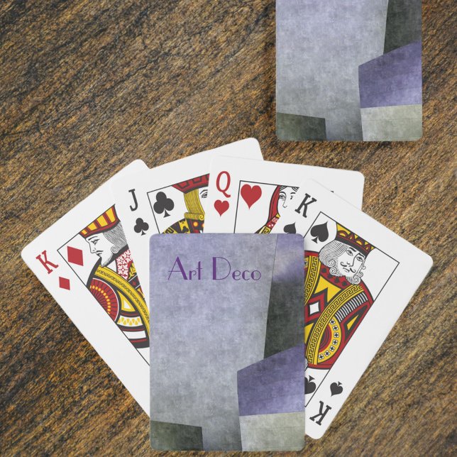 Art Deco Abstract Purple and Green Customisable Playing Cards (Creator Uploaded)