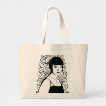 Art Deco Actor Large Tote Bag