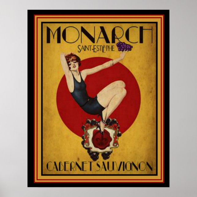 Art Deco Ad for Monarch Cabernet 16 x 20 Poster (Front)