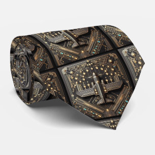 Art Deco Aeroplane Art Deco Circuit Board Tie