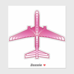 Art Deco Aeroplane, Fuchsia and Pastel Pink
