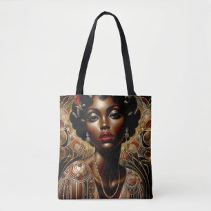 Art Deco African American Woman Art Tote Bag