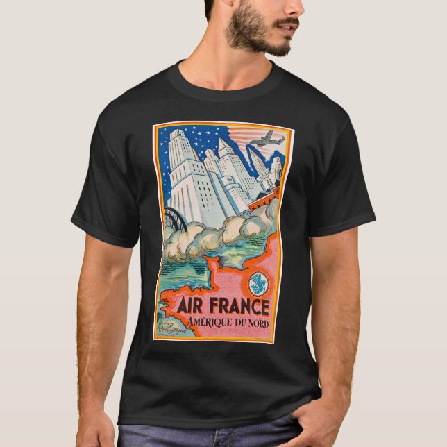  Art deco airline travel poster T-Shirt (Front)