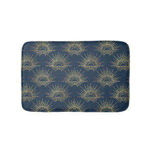 Art Deco Alabere Midnight Blue Crown Arc Bath Mat