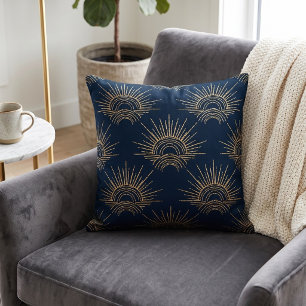 Art Deco Alabere Midnight Blue Crown Arc Cushion