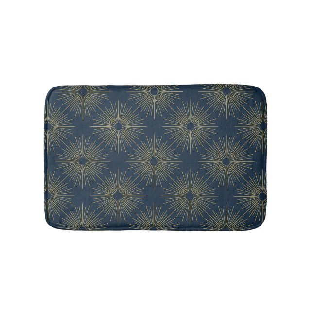 Art Deco Alabere | Midnight Blue Medallion Bath Mat (Front)