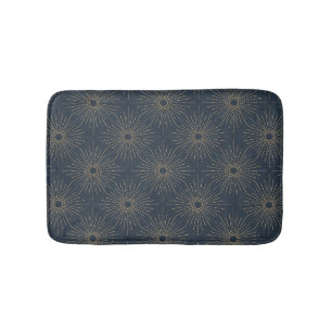 Art Deco Alabere Midnight Blue Starburst Bath Mat