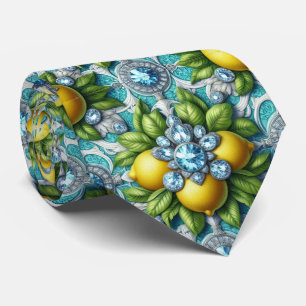 Art Deco Amalfi Lemon Mediterranean DIamonds Tie