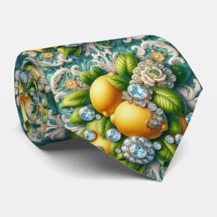Art Deco Amalfi Lemon Mediterranean DIamonds Tie