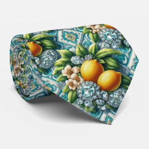 Art Deco Amalfi Lemon Mediterranean DIamonds Tie