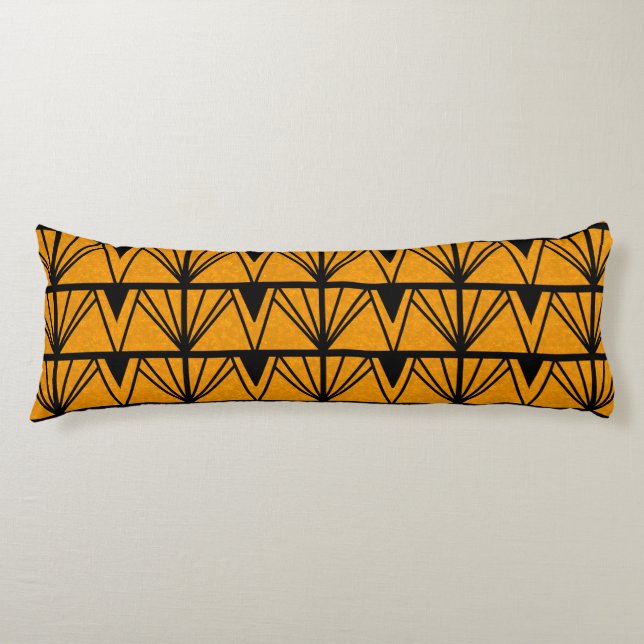 Art Deco Amber Stained Glass Design Body Cushion (Front)
