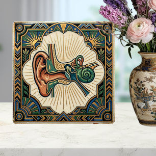 Art Deco Anatomical Ear Laryngology Tile