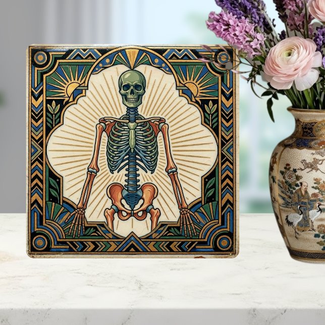 Art Deco Anatomical Human Skeleton Bones Tile (Creator Uploaded)